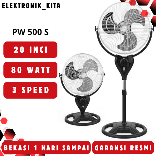 MASPION KIPAS ANGIN BERDIRI 20 INCI PW-500 S PW500 S PW500S STAND DESK FAN BEKASI GARANSI RESMI