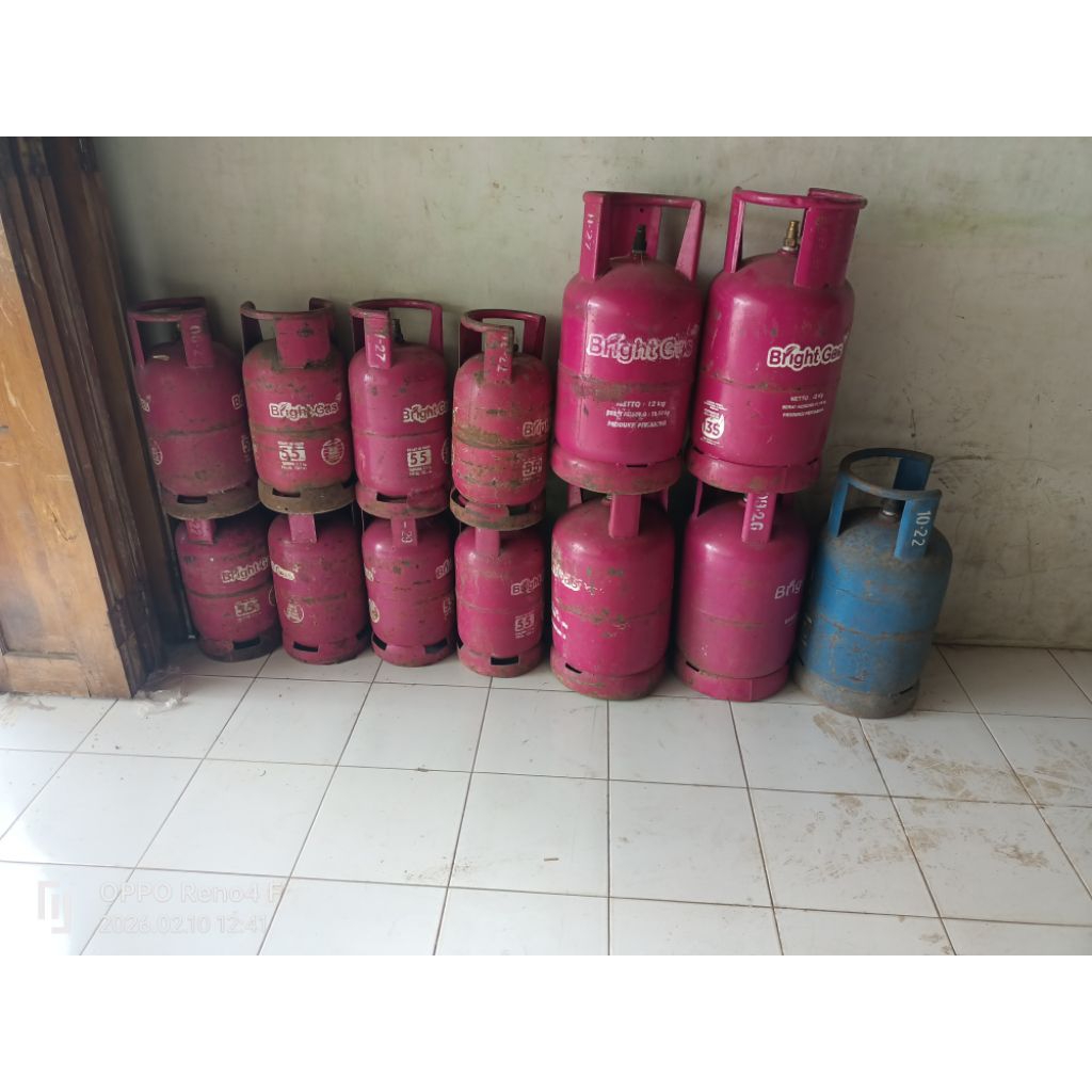 tabung bright gas pink 5.5kg kosong