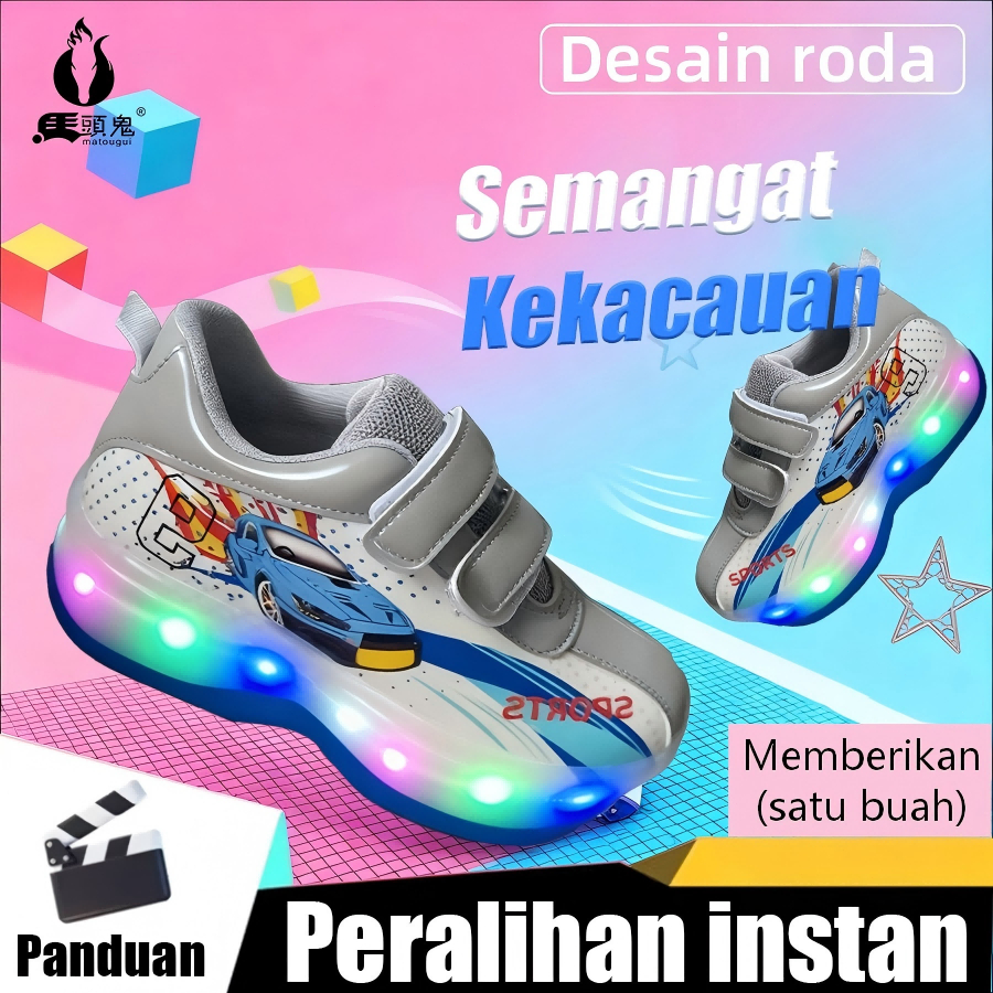 MATOUGUI -Ada hadiah gratis (pilihan sendiri)sepatu roda/sepatu roda Oxelo/lampu kedip/tidak licin/a