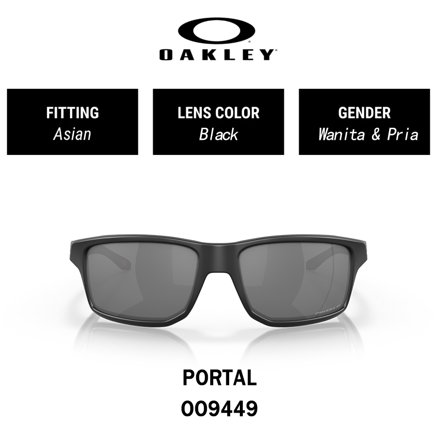 Asli OAKLEY Gibston OO9449 Kacamata Hitam Persegi Panjang Prizm ™ 65mm Black Wanita Pria Sunglasses 