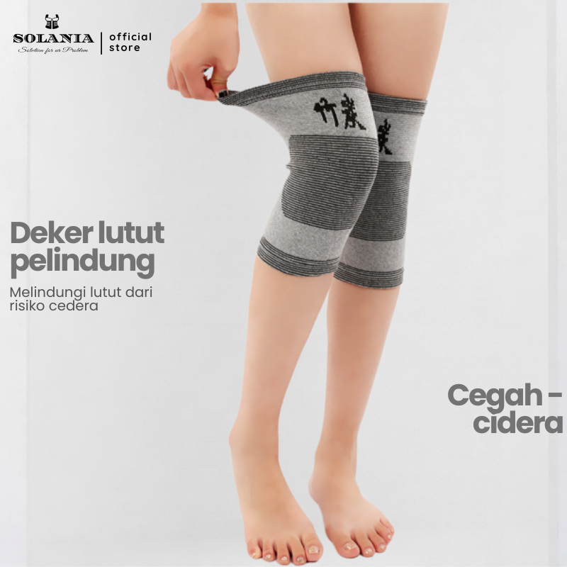 SOLANIA Korset Lutut Terapi Deker Lutut Bambu Kesehatan Anti Rematik Pereda Nyeri Sendi dan Arthriti