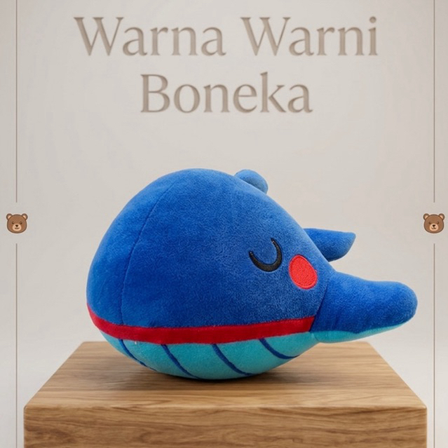 BONEKA PAUS BIRU SIZE M WARNA WARNI BONEKA