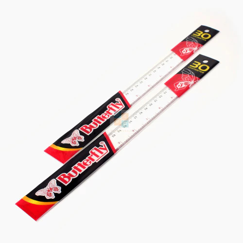 Penggaris Butterfly 30 cm – Ruler Plastik (1 Pack Isi 12 Pcs)