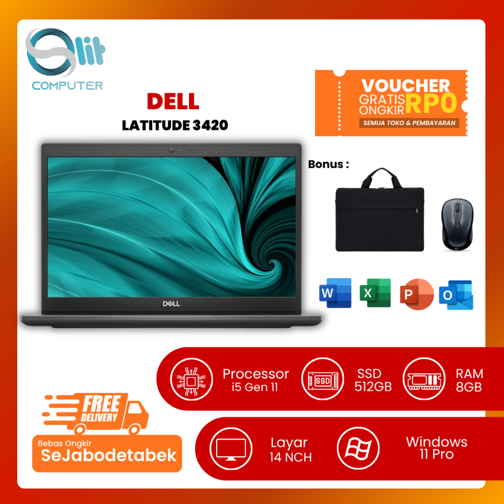 Dell Latitude 3420 i5-1135G7 RAM 8GB SSD 512GB 14” FHD Iris Xe Win 11 Pro Laptop