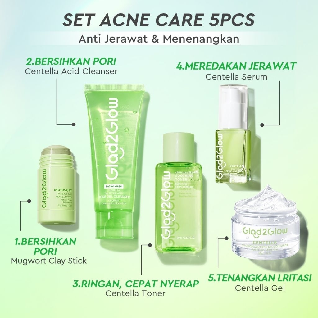 PAKET ACNE GLAD2GLOW - PAKET ACNE  SKINCARE G2G