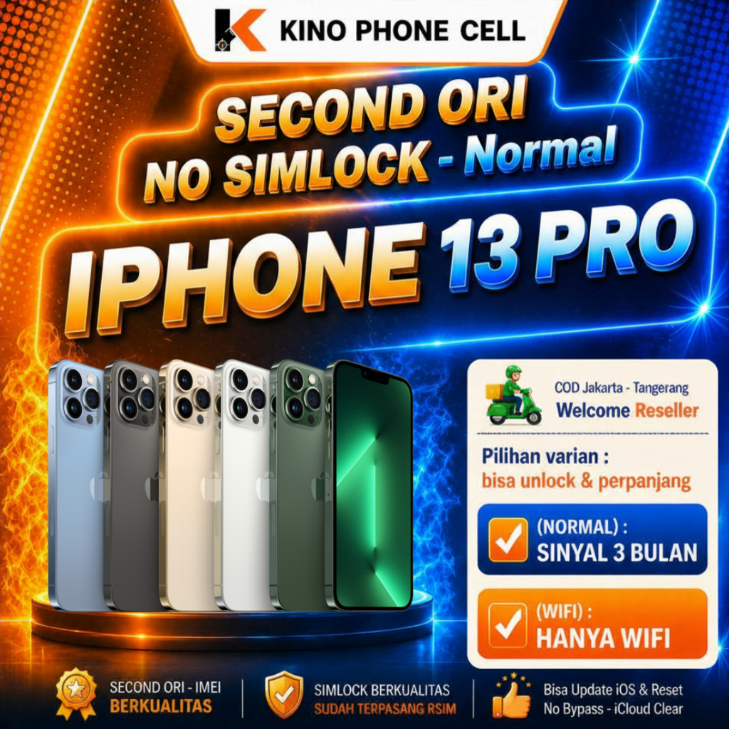 IPHONE 13 PRO MAX / 13 PRO Second Normal 13 ProMax 128GB 256GB 512GB inter Bekas Kino Phone Cell
