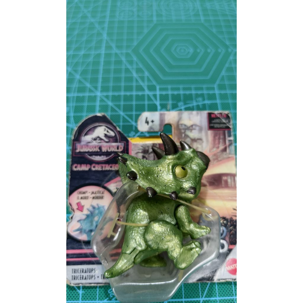 Jurassic World Snap Squad Triceratops Mini Figure Original Mattel Dino