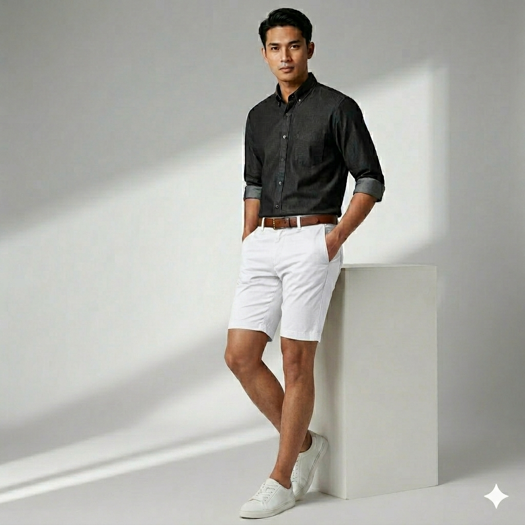 BALVISTA Celana Pendek Chinos Slimfit - Putih
