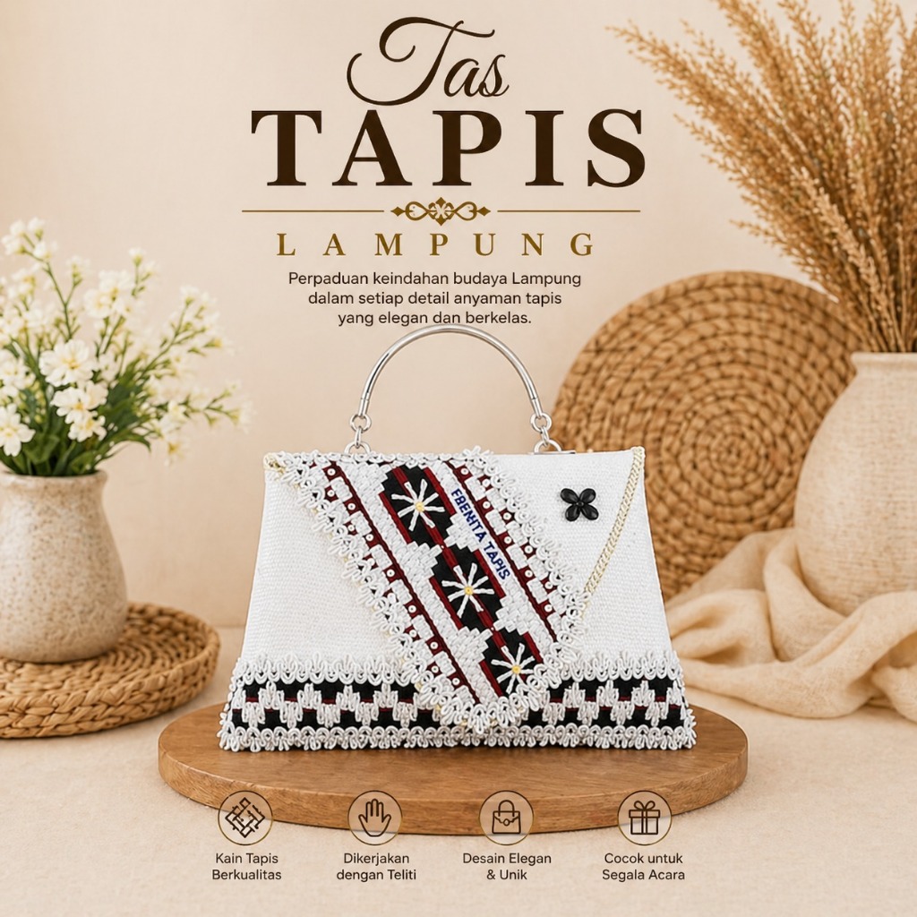 CLUTCH BAG WANITA TAS TAPIS KHAS LAMPUNG