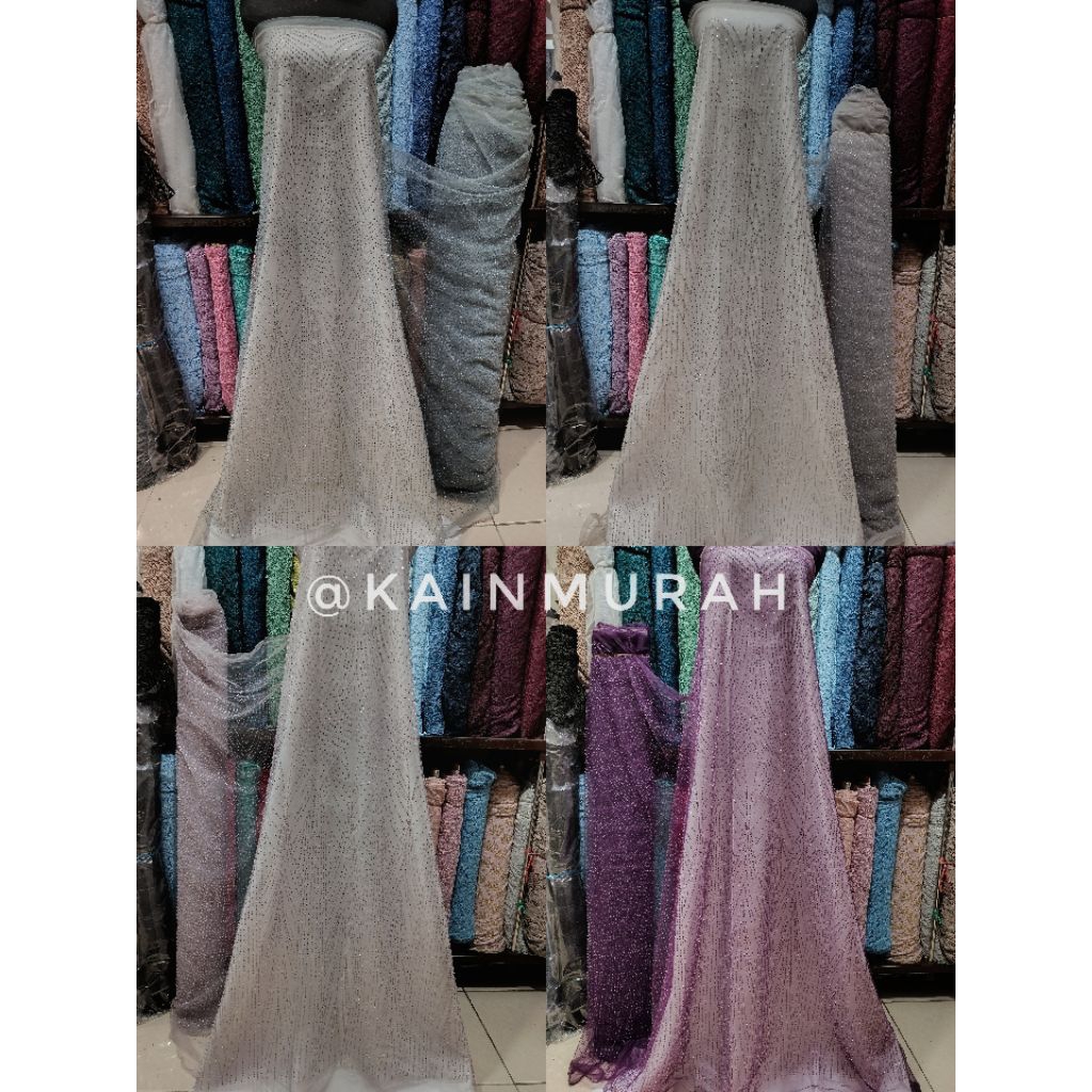 Kain Tile Motif Payet Full Salur/Kain Tulle Motif Full Spangel Salur/Kain Tile Motif Payet Premium