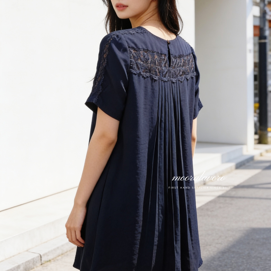 DELIZIA CLASSY RIVERSIBLE LACE PLEATS LOOSE TOP KOREAN STYLE READY BANGKOK PREMIUM COLLECTION BKK