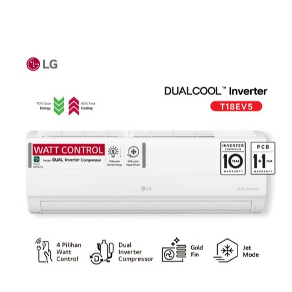 AC Wall Mounted Split LG Smart Inverter DUALCOOL Watt Control 2023 2 PK - T18EV5
