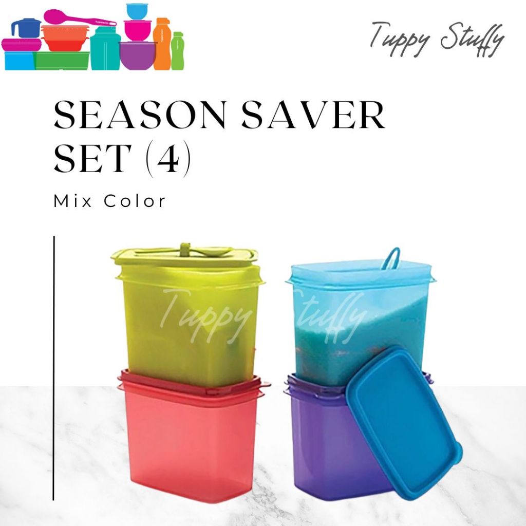 Tupperware Season Saver Set (4) - mix color / wadah Bumbu set tupperware / tempat bumbu