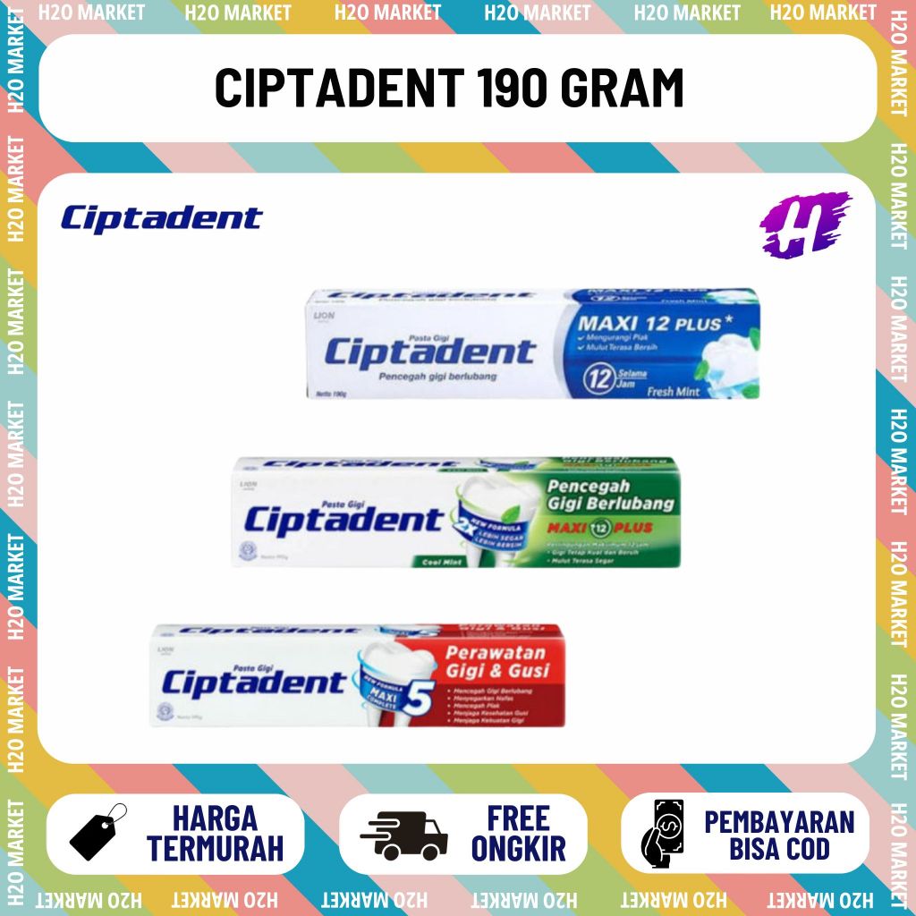 PASTA GIGI CIPTADENT 190 GRAM PASTA GIGI 190 GRAM CIPTADENT WINGS PENCEGAH GIGI BERLUBANG MAXI 190 G