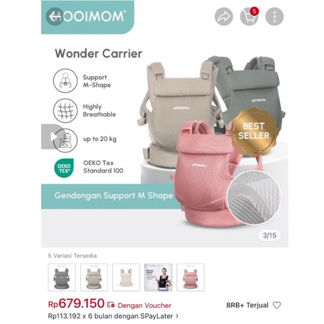 MOOIMOM GENDONGAN BAYI SSC / MOOIMOM WONDER CARRIER / GENDONGAN BAYI / GENDONGAN VIRAL / GENDONGAN M