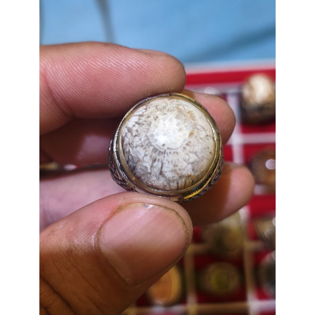 Cincin Batu Akik Teratai Tunggal