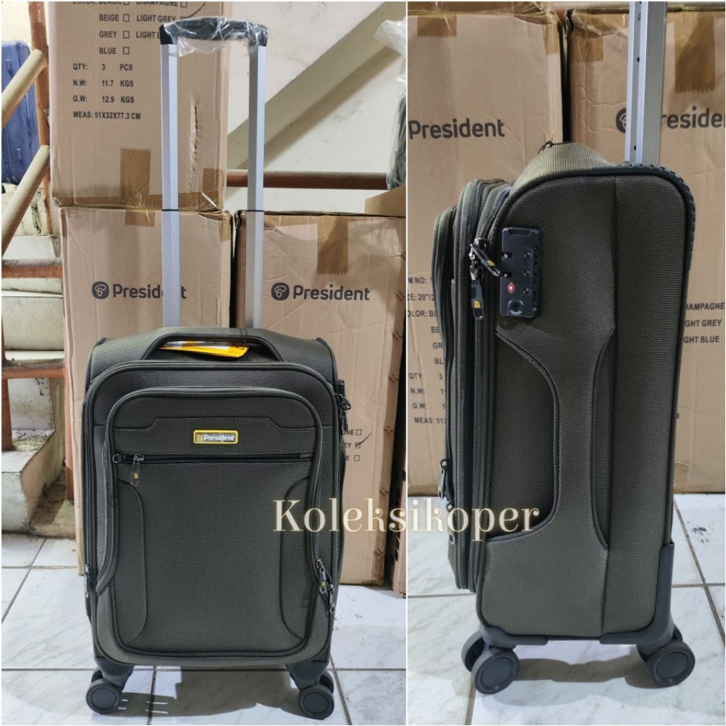 Koper President Original Kanvas TSA Lock expand ukuran 20 inch roda putar
