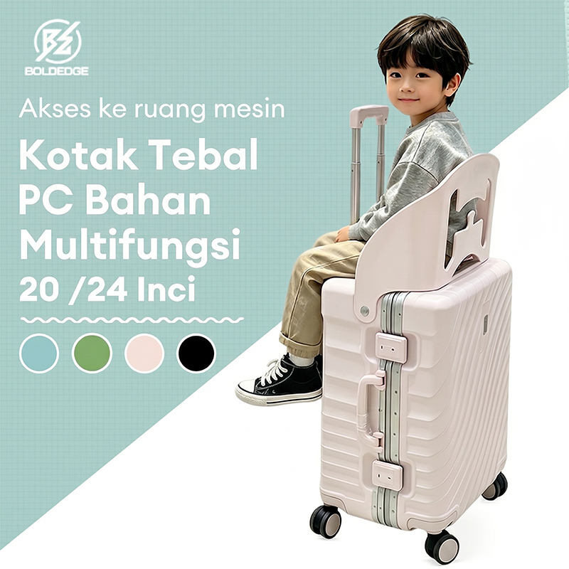 BoldEdge Koper 21/25 inci untuk ibu, anak bisa duduk di atasnya, alat ajaib bawa anak, koper jalan-j