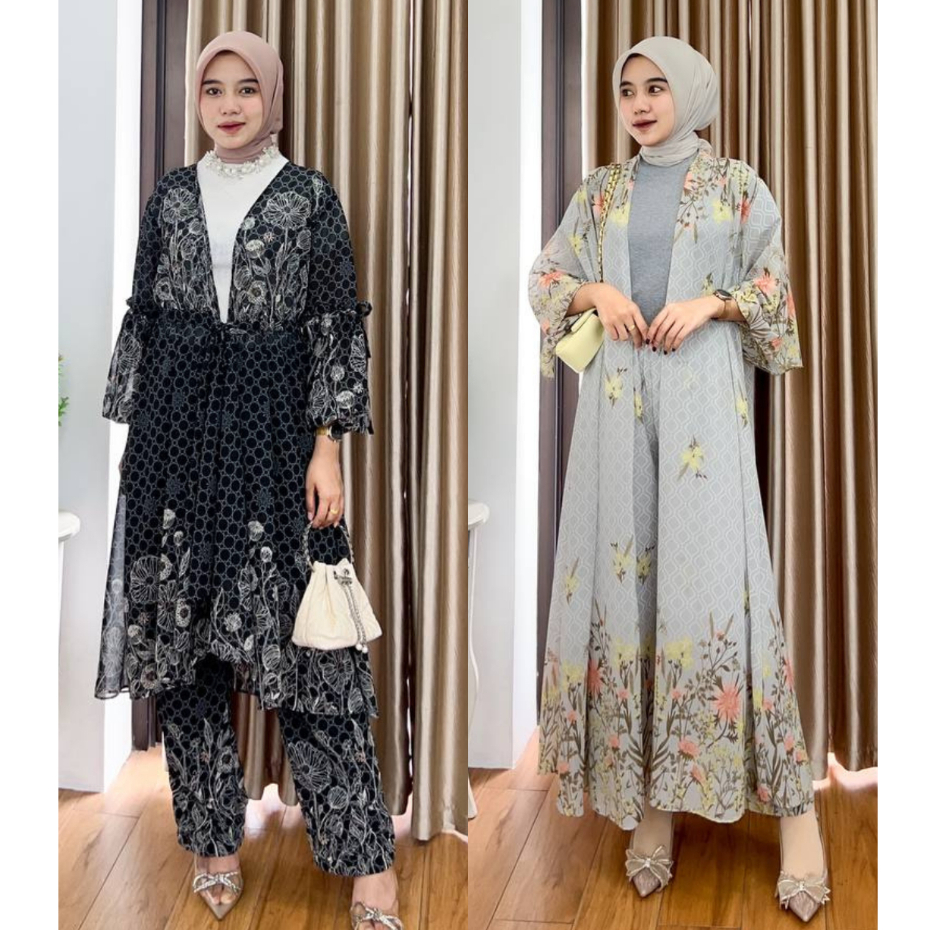 LYDIA KALULA ARINI SET OUTER  -   SETELAN PANTAI WANITA CERUTY ONESET OOTD HIJAB