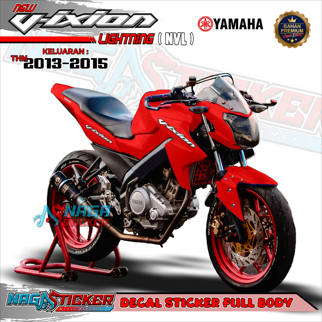 Decal Vixion NVL Sticker Full Body Yamaha Vixion NVL 2013-2015 Motif Simple VXL01 Desain Bisa Custom