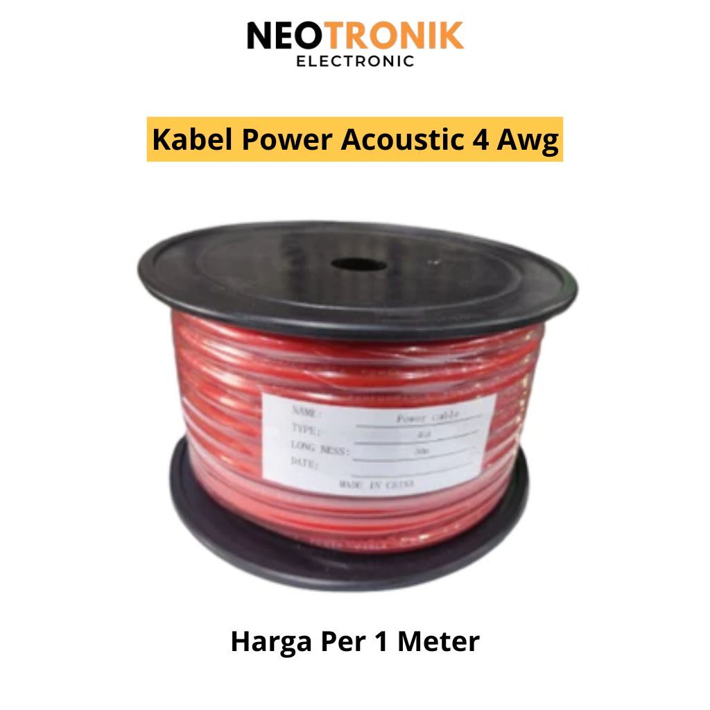 Kabel Power Mobil Kabel Grounding Kabel Aki Accu Acoustic 4 Awg (Harga Per Meter)