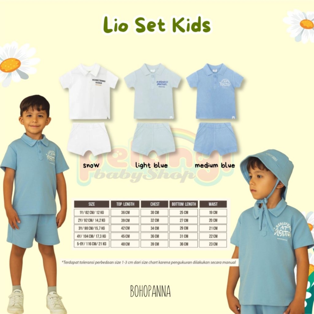 BOHOPANNA | BOHOPANNA LIO SET KIDS | SETELAN BAJU ANAK COWOK