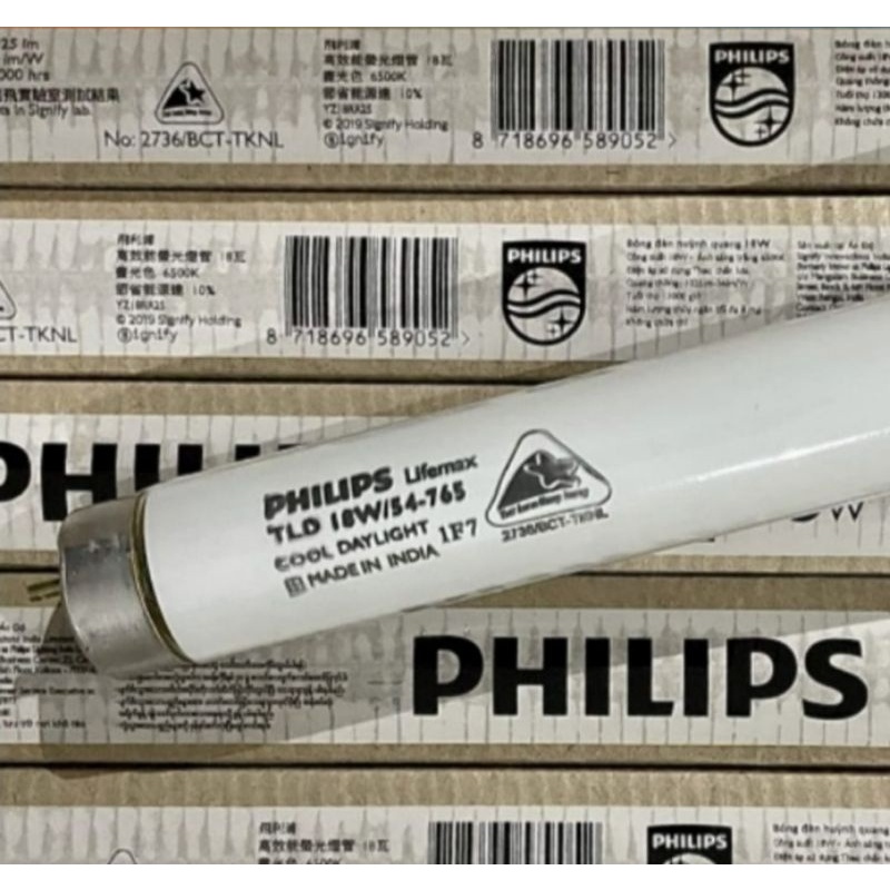 PHILIPS LAMPU TL 18W PUTIH 18 WATT TL-D TLD NEON T8  TLD 18W/54-765 18 W 18WATT 54 panjang 60cm