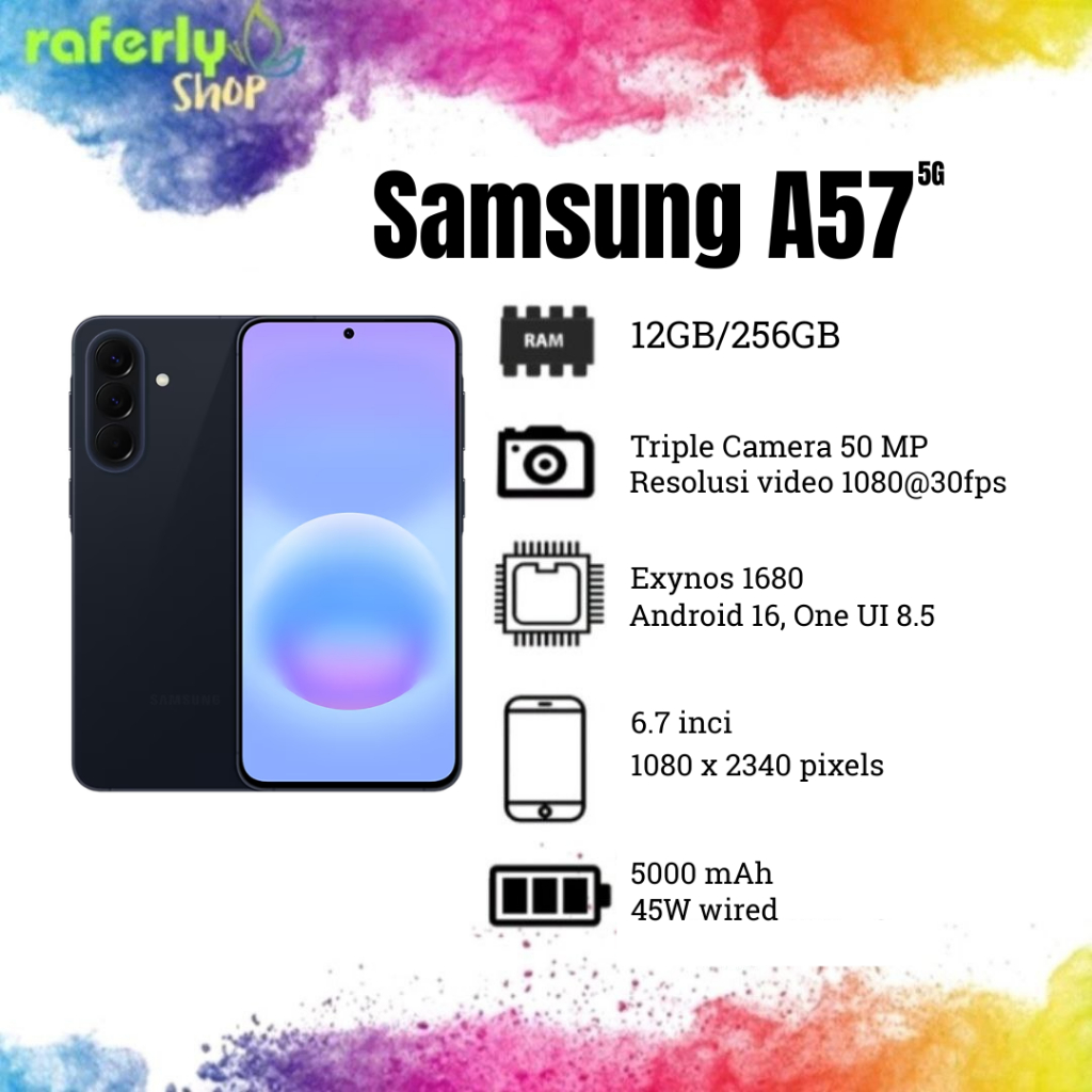 Samsung Galaxy A57 5G 12/256GB - Hp AI | IP68 | 5000 mAh