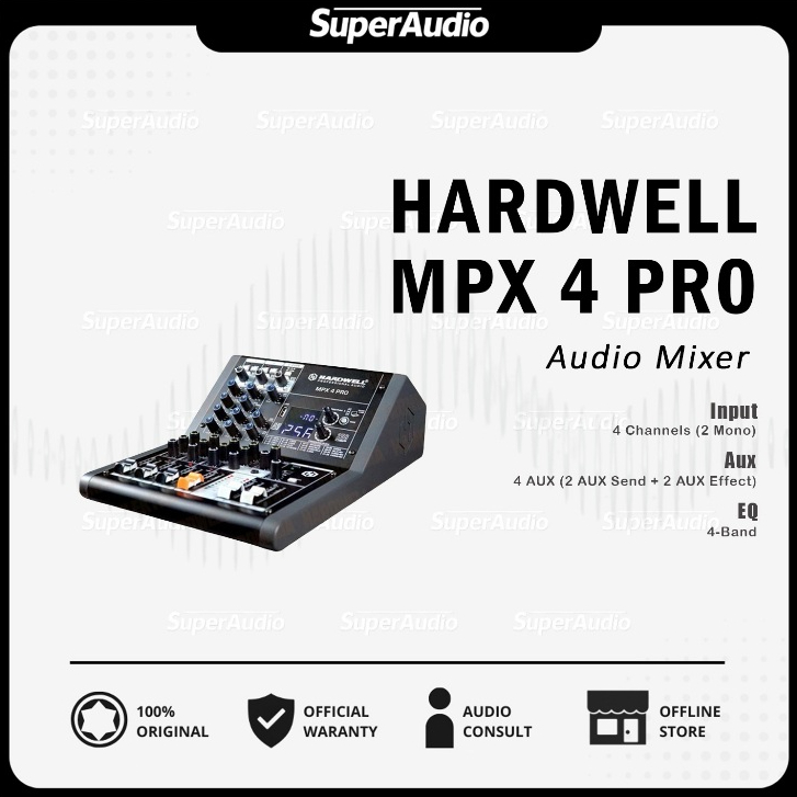 Hardwell MPX 4 PRO Audio Mixer 4 Channel