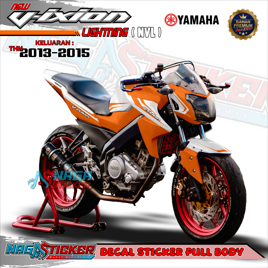 Decal Vixion NVL Sticker Full Body Yamaha Vixion NVL 2013-2015 Motif Listmid VXL03 Desain BisaCustom