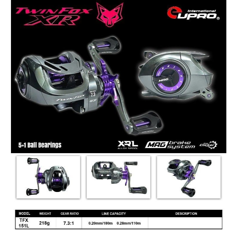 Reel BC Eupro Twin Fox XR 151L Handle Kiri