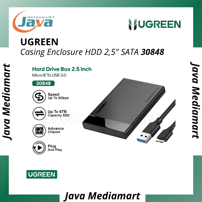 UGREEN Casing Enclosure Hard Disk External 2,5" SATA USB 3.0 30848