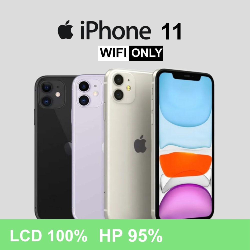 iPhone 11 64GB/128GB LCD100% HP95+ WIFI ONLY Second BEKAS ORIGINAL 100% MULUS NORMAL FULLSET Kondisi