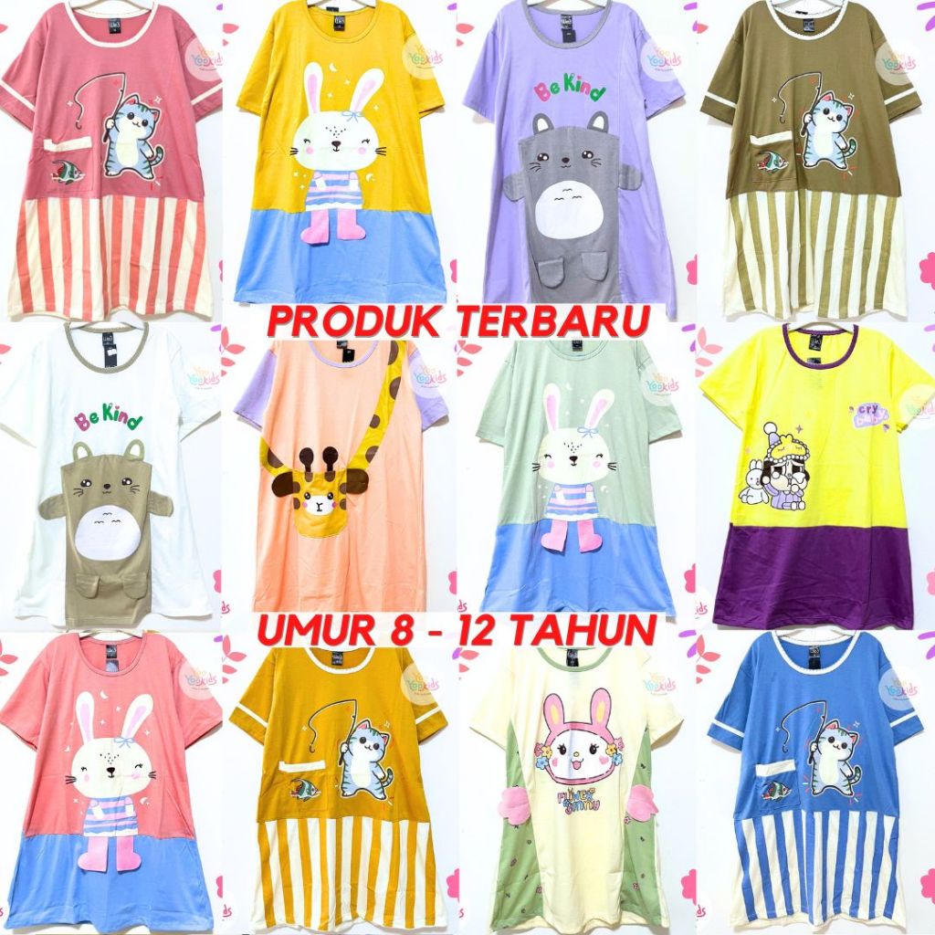 Dress Anak Perempuan Umur 8 - 12 Tahun / Gaun Anak Perempuan / Rok Anak Perempuan / Mini Dress