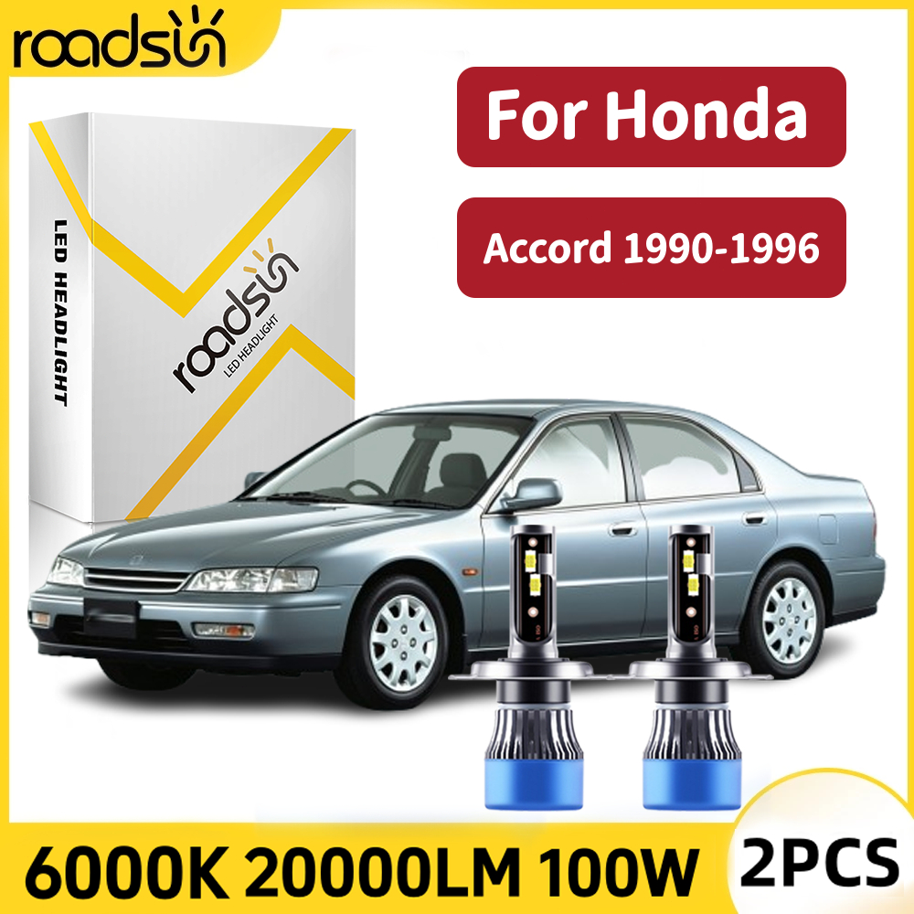 Cocok untuk Honda Accord 1990-1996 Super Terang Led Lampu Depan Mobil Bohlam Hi/Lo Beam 100W 6000K 2