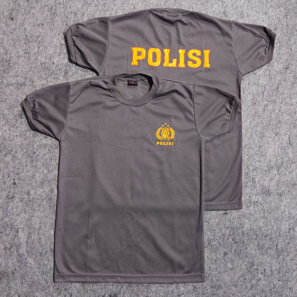 Kaos Coklat Polisi / Kaos Pendek Polisi / Kaos Pendidikan Polisi