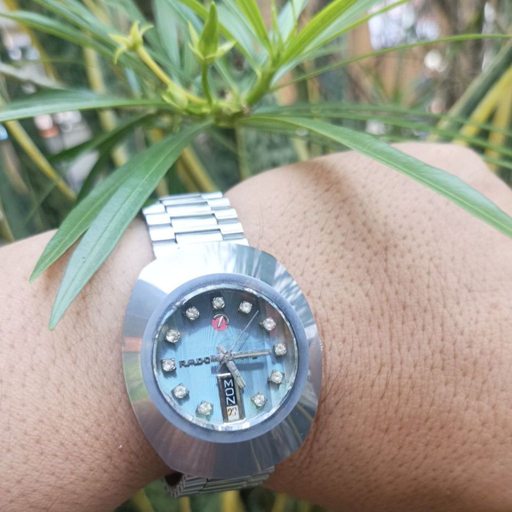 jam tangan vintage Rado diastar dial zaitun