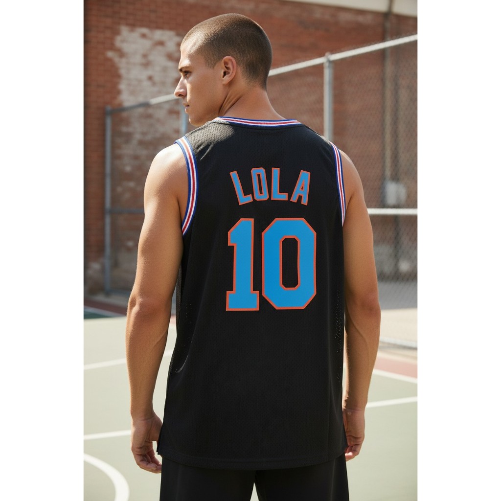 JERSEY BASKET PREMIUM IMPORT CHAMPION CLASSIC HWC TUNESQUAD 10 LOLA BUNNY HITAM