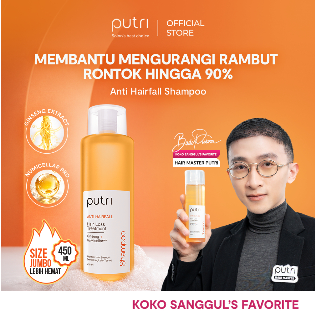 [PRODUK TRENDING] Putri Anti Hairfall Shampoo 450mL – Anti Rambut Rontok | Shampoo Wangi Tahan Lama 