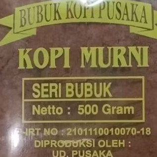 500 Gram Bubuk kopi halus Murni Pusaka Aceh