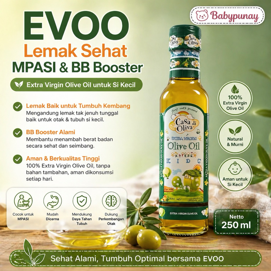 EXTRA VIRGIN OLIVE OIL FOR KIDS CASA DI OLIVA | BUMBOO EVOO / EVOO MPASI BAYI |MAKANAN BAYI |MINYAK 