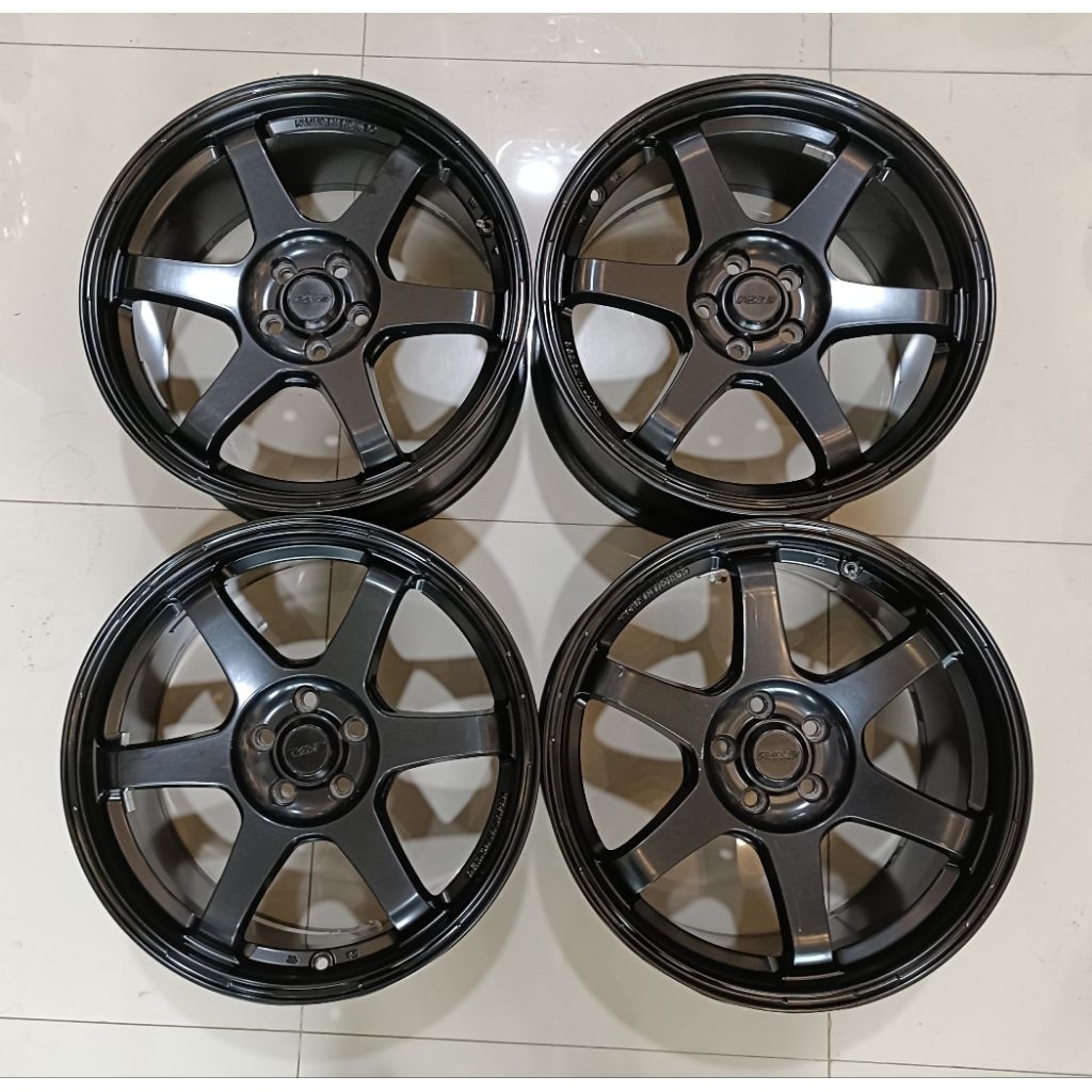 velg bekas volk rays te37 R17 pcd 5x100 lebar 8 et 45 Black doff