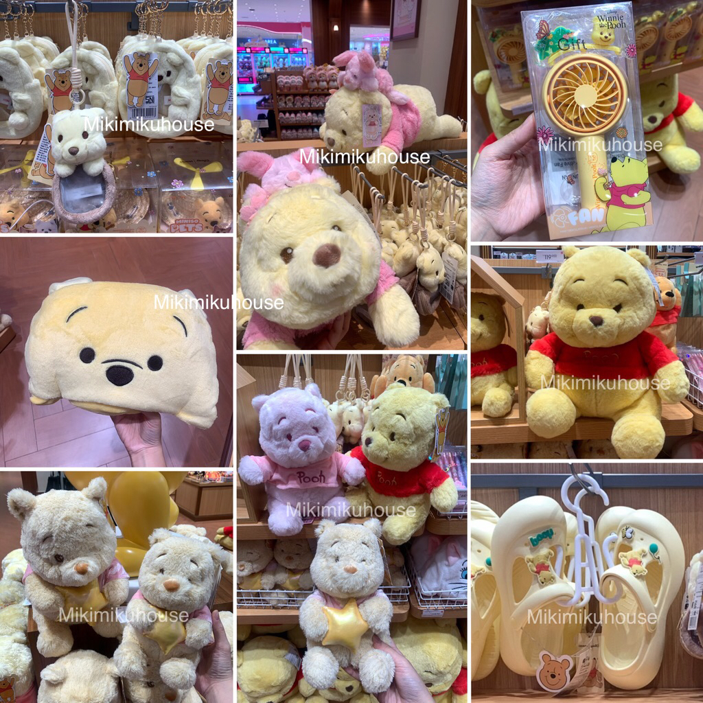 MINISO WINNIE THE POOH BONEKA KEYRING HOODED BLANKET MINI FAN PORTABLE PLUSH DOLL MINISO x DISNEY PI