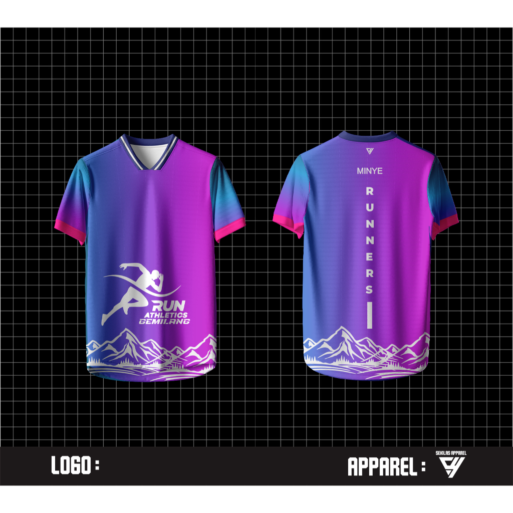 Jersey Running Custom Nama,Logo,Sponsor dll
