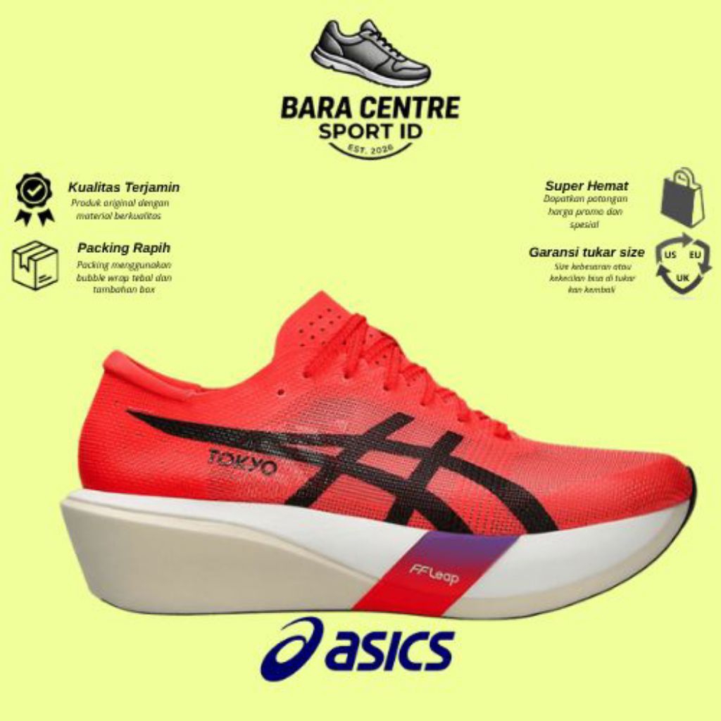 Asics Sepatu Running MetaSpeed Sky Tokyo Flash Red Running Shoes
