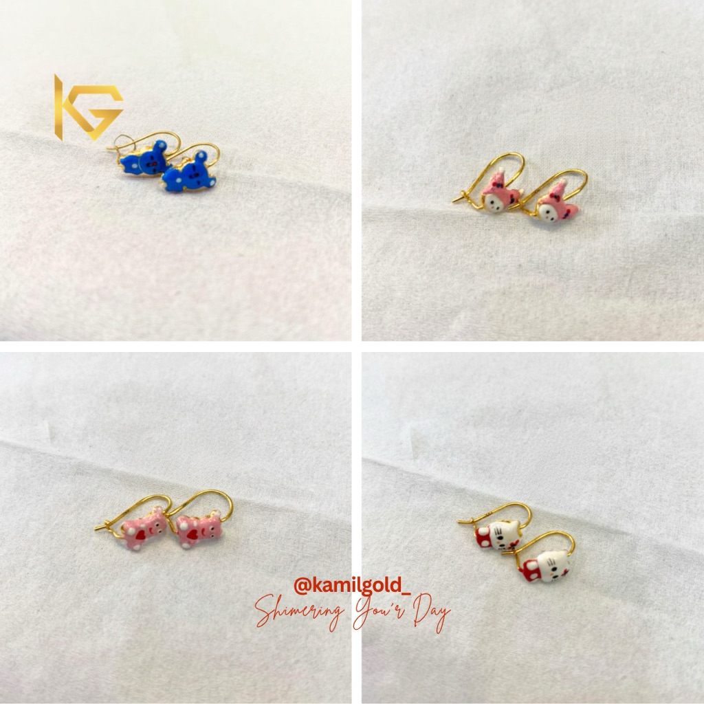 Anting Bayi / Anak Emas Asli Kadar 300/6k - Model Desi / Boneka  - Bisa Request Runcing