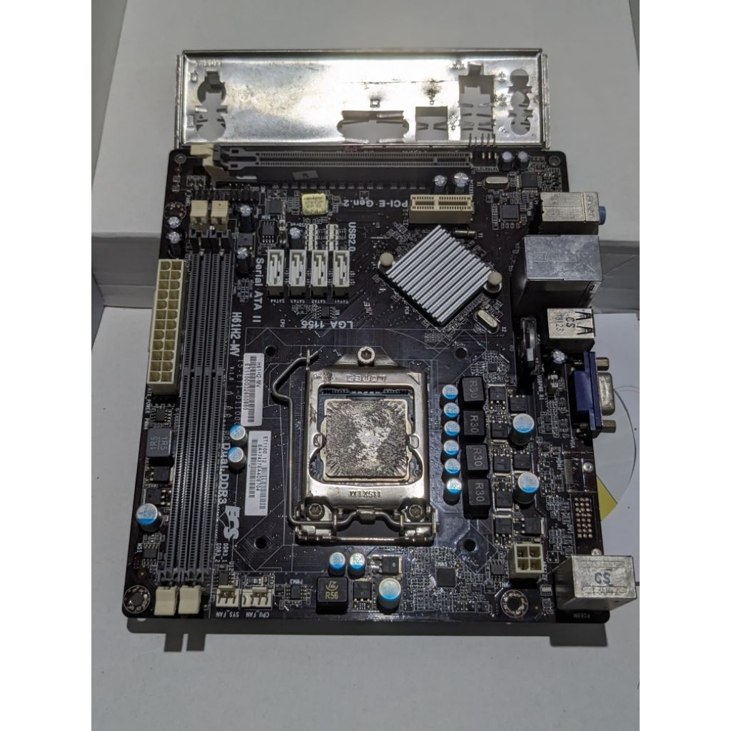 Mobo ecs LGA 1155 + kipas + backpanel