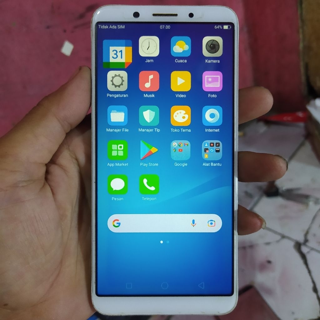 lcd + frame oppo a83 original copotan normal