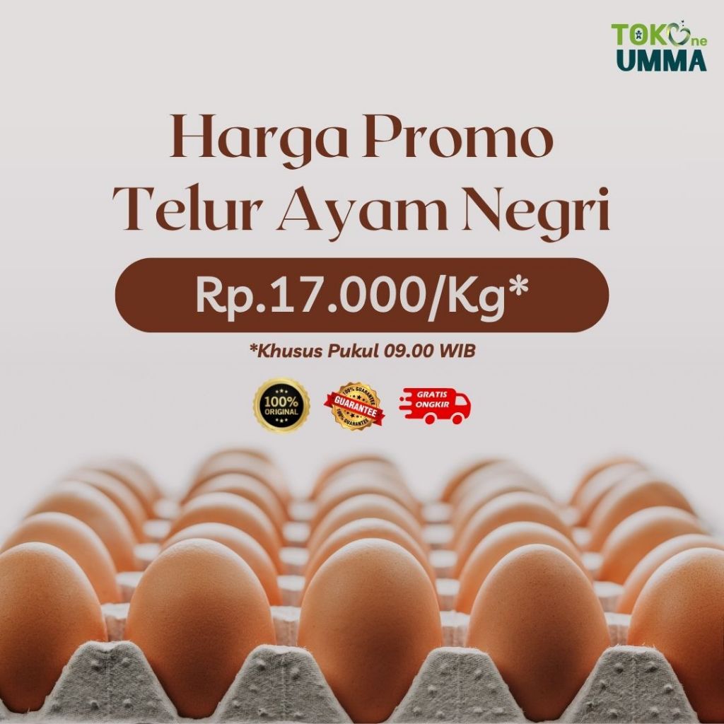 Telur Ayam Negeri Fresh Segar Bergizi Isi 1kg Untuk Semua Usia