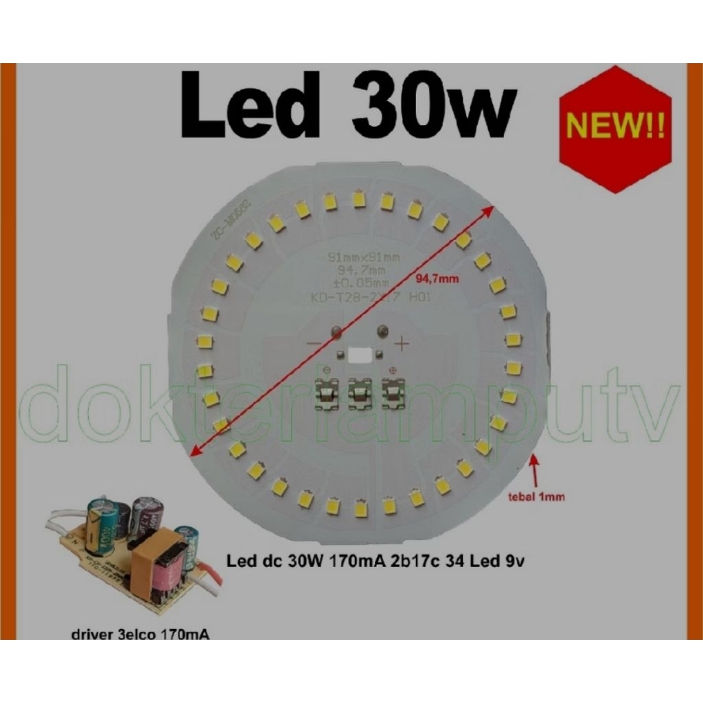 LED   AC DRIVER   TERPISAH 30W 2B17C UNTUK SERVIS LAMPU   PROYEKTOR DIY
